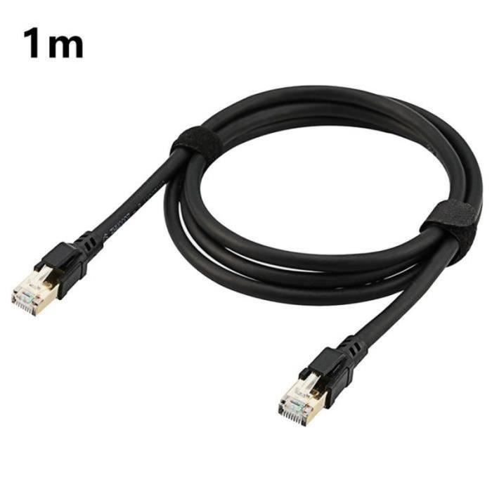 HH066221M Câble RJ45 CAT 8 Ultra Network Gold 40 Gbps Câble Modem LAN Noir Cdiscount