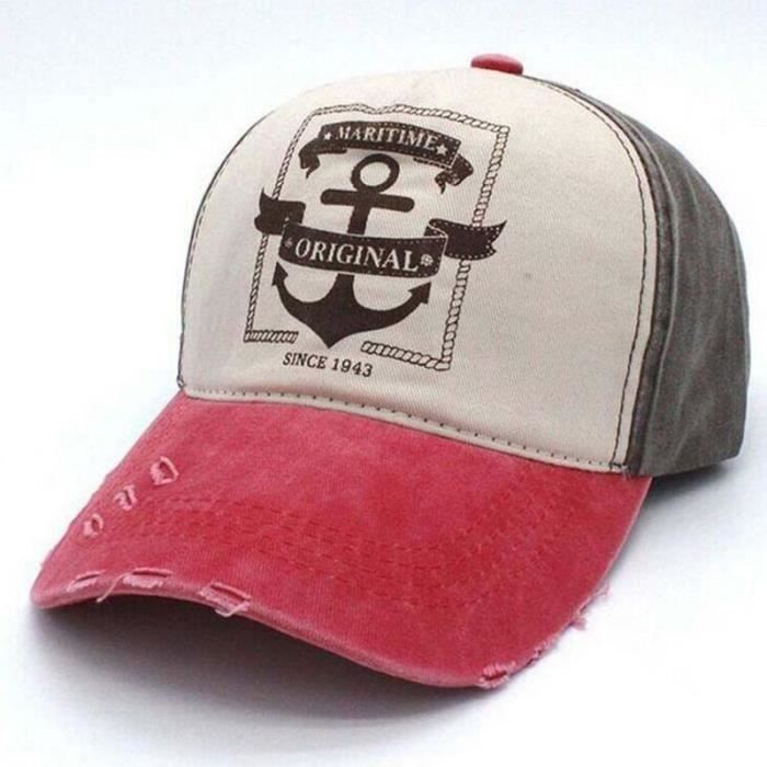Rose red coffee Casquette de Baseball Do Old Hole en coton 5 couleurs pour homme et femme chapeau de pirate nouvelle collectio Cdiscount Pret a Porter