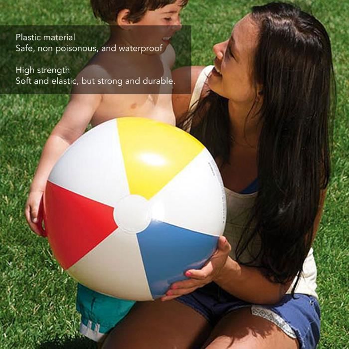 Balle de Plage Gonflable Classique Couleur Arc-en-Ciel Anniversaire Cadeaux de Fête à la Piscine Jouet d'Eau d'Été Jeu Amusant de Balle de Plage pour Enfants Garçons Filles 8 à 12 Pouces de