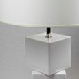Lampe a poser pied céramique cubes blanc Luminaire salon bureau chevet-1