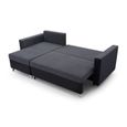 Canapé d'angle avec fonction sommeil, pouf universel, canapé-lit - GREG (Beige + Blanc - DOT 22 + Soft 17)-1