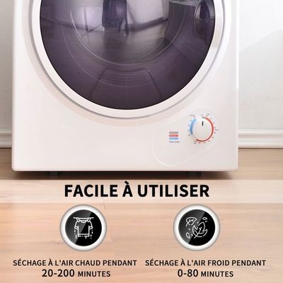 Sèche-linge électrique Pliable 1300W - Capacité 500L - Minuterie 4h - Télécommande - Sans Installation - 9