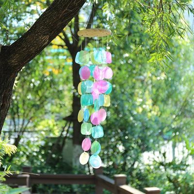 Carillon Éolien Coquillage Nacre - Carillon Vent Musical Jardin Décoratif Blanc