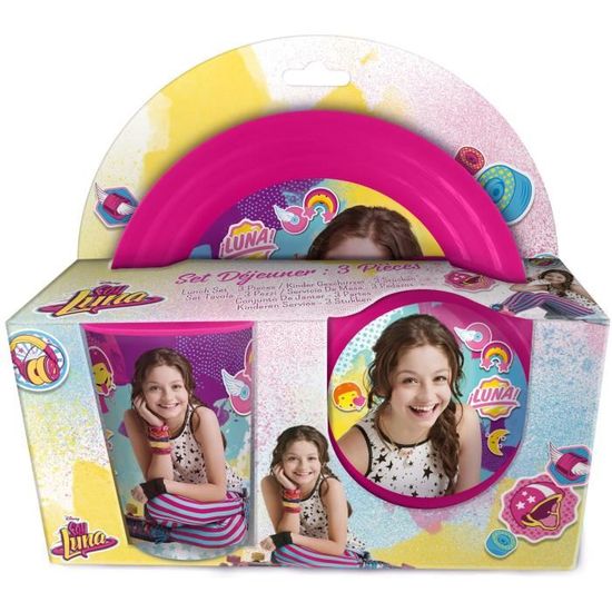 fushia Disney La Reine des neiges Fille Set petit-d/éjeuner 3 pi/èces