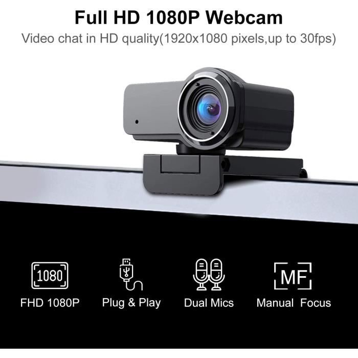 Webcam,Webcam 1080p 60fps web cam 4K web caméra avec microphone caméras web  pour PC caméra usb webcam full hd - Type U2-C-1080P - Cdiscount Informatique