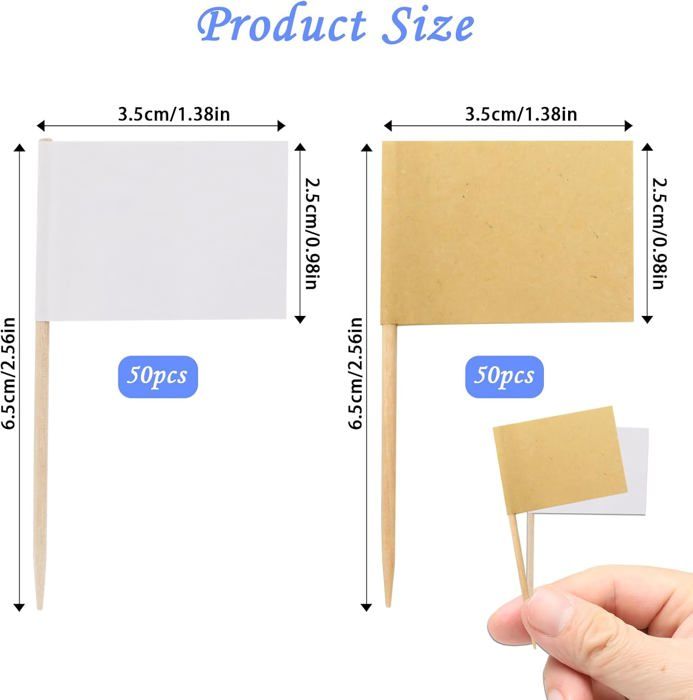 200 Étiquettes Cure-Dents Buffet - Marqueur Alimentaire Personnalisable Pour Apéro, Mariage & Fêtes