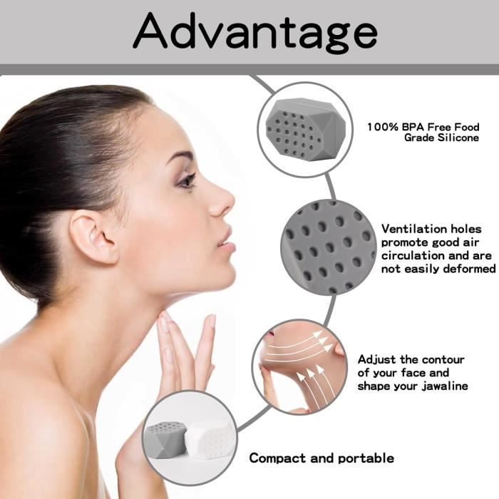 Jawline Lot De 6 Exercices Pour Homme Et Femme - Exerciseur De Bouche Pour Mâchoire, Double Menton - Éliminateur De Menton Et Amincissement Du Visage