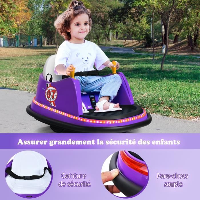 GOPLUS Auto-Tamponneuse Electrique Avec Telecommande Et Roues Universelles Auto Tournante Avec Pare Chocs Lampes Led Et Musique Charge 20 Kg Pour Enfants De 2 5 Ans Rose 54342159 GOPLUS Auto-Tamponneuse Electrique Avec Telecommande Et Roues Universelles Auto Tournante Avec Pare Chocs Lampes Led Et Musique Charge 20 Kg Pour Enfants De 2 5 Ans Rose 54342159