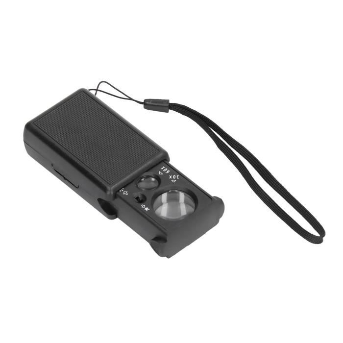 Loupe Bijoutier 2 Pièces – 30x Et 60x – Avec LED Et UV – Pliable – Étui Inclus