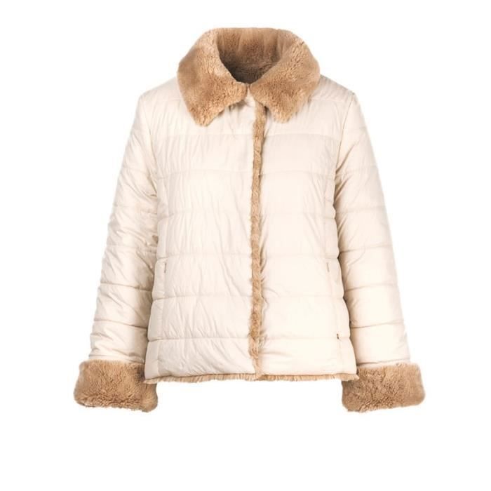 Veste See Wander Beige Avec Fausse Fourrure - Taille M - Style Fermeture Boutons
