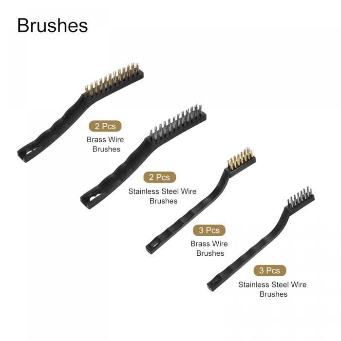 Brosse Grattoir En Bois Et Acier Inoxydable - 10 Pièces, Neuf Sous Emballage