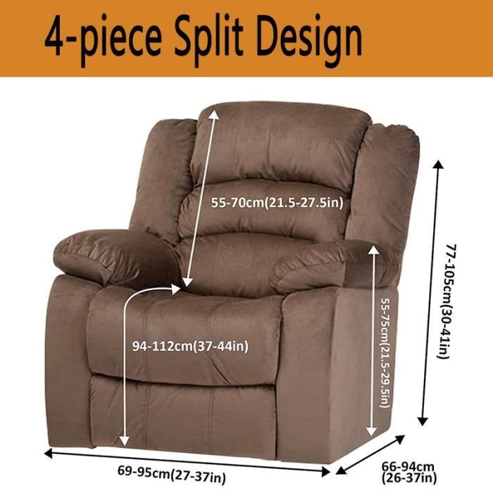 Fauteuil Relax Housse ,1 Pièce Jacquard Housse de Canapé Extensible