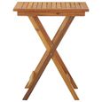 Table Pliante - Table de Jardin - Table Exterieur - Table à dîner 60x60x75 cm Bois d'acacia solide-2