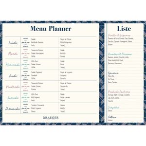 Mémo Liste De Courses Aimanté - 52 Feuilles Détachables Pré-remplies - Support Magnétique Pour Frigo - 35x25cm