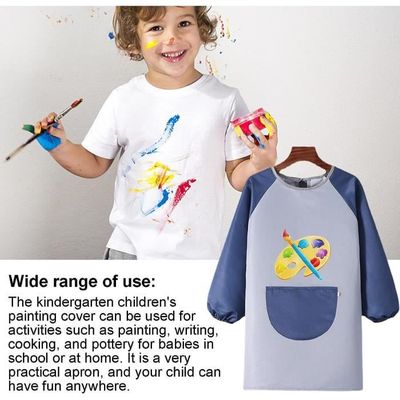 Tablier Peinture Enfant Greyoe – Imperméable Anti-taches, Taille XL 130-150 Cm, Manches Longues Et Poche Pratique