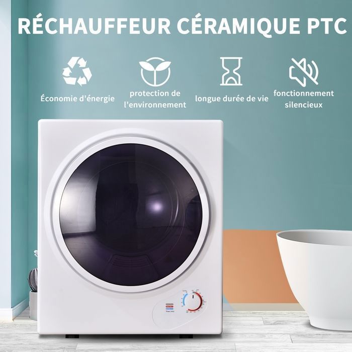 Donened - Sèche-linge, sèche-linge électrique avec minuterie, 1500 W, sèche- linge multifonction avec télécommande et couvercle extérieur, pliable, sèche -linge à pompe à chaleur (bleu