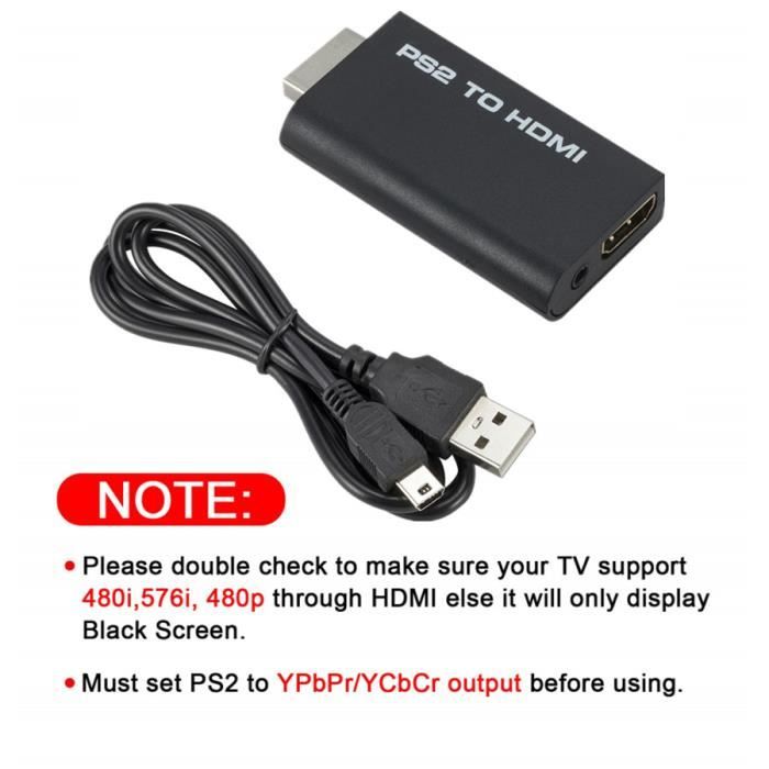 Adaptateur de convertisseur compatible PS2 vers HDMI, câble HD Link pour  PS1-2-3, sortie 1080P 720P vers HDMI - Cdiscount Informatique
