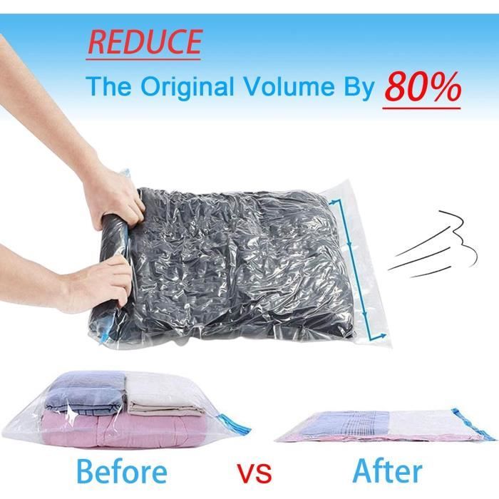 6x Sac de rangement sous vide Housse Aspiration Compression