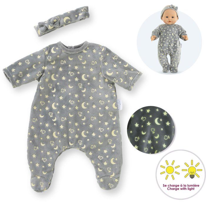 Pyjama brille dans la nuit & bandeau pour poupon 36 cm multicolore - Corolle