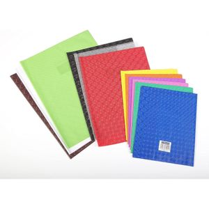 Protège-cahier ELBA 17x22 Cm – PVC Opaque – Bleu Foncé – Avec Porte-étiquette – Grain Hélice
