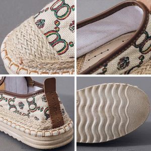 Espadrilles Vintage Neuves - Taille 36 - Marron - Tissu - Plat - Sans Emballage