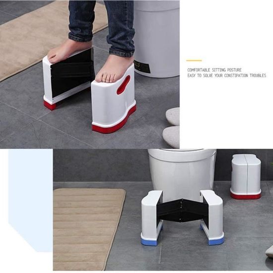 Constipation Flatulences,Rouge HYCZW Tabouret pour Toilettes Marche Pieds Enfant Tabouret Physiologique pour Toilettes Anti Dérapant Tabouret Physiologique Pliable Contre Hémorroïdes