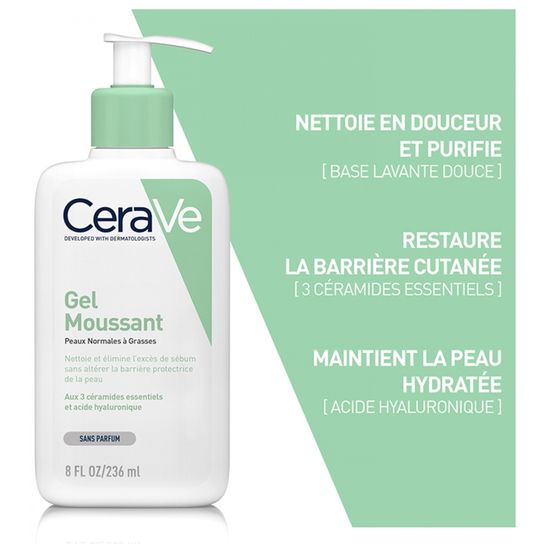 Gel Moussant Visage - Cerave - 236ml - Nettoie - Purifie - Hydrate