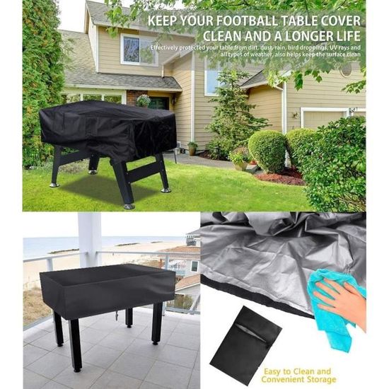 Housse Protection Babyfoot Imperméable - 170 X 117.5 X 69.5 Cm - Polyester Noir - Pour Intérieur Et Extérieur - Anti-UV Et Anti-poussière