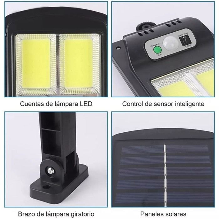Lampe Solaire Extérieure Détecteur De Mouvement 1500 LM - IP65, 4400mAh, 4 Modes, Blanc Froid - 12