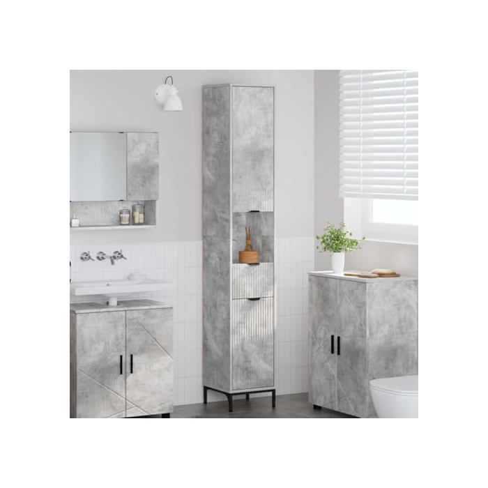 Meuble salle de bain Luna Chêne Wotan 37x190cm Vicco | Chêne Wotan | Armoire haute | 425142199678603