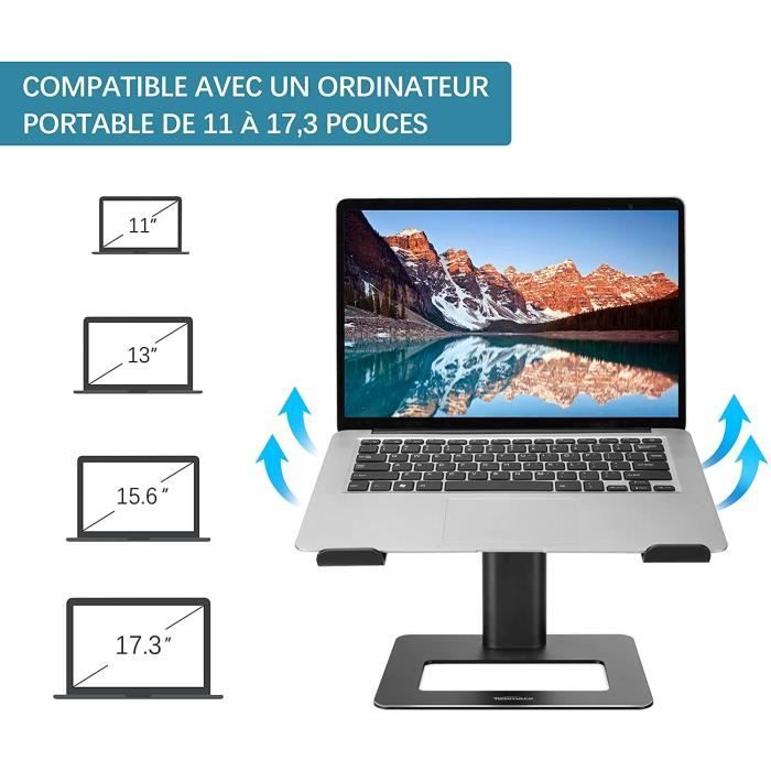 Support ordinateur portable en bois pour bureau, 6 niveaux de hauteur  réglable support pc portable ergonomique laptop stand p[606] - Cdiscount  Informatique