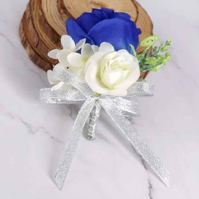 Corsage Et Fleur De Poignet De Mariage Artificiels - En Tissu Vert Clair - Avec épingle De Sécurité - Pour Veste, Robe, Comme Accessoire De Cérémonie - 2