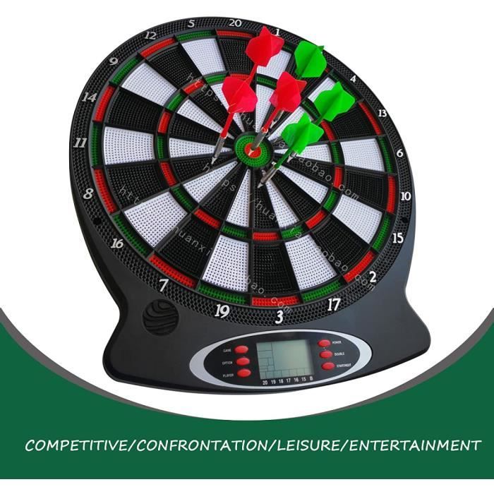 Cible électronique De Fléchettes - 33 Jeux, écran LCD, Jusqu'à 8 Joueurs - Fléchettes à Pointe Douce - Pour Fêtes Et Famille