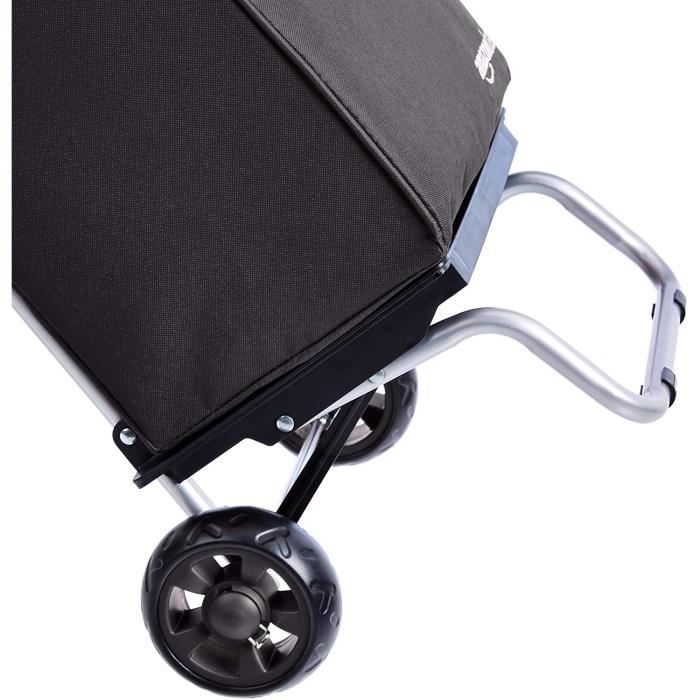 Chariot de courses 2en1 gris 30kg pliable sac amovible 6 roues caddie  courses montant escaliers poussette marché sac réfrigérant