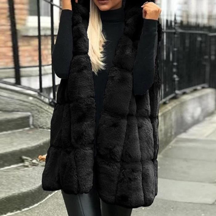 Gilet doublé fourrure femme deals