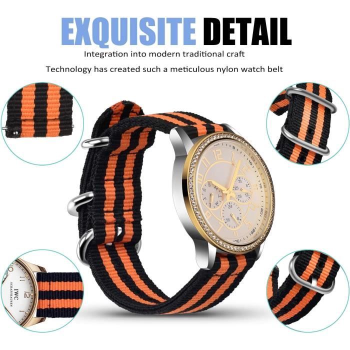 Bracelet Montre En Nylon - Tailles 18mm à 26mm - Étanche, Respirant - Boucle Inox - Pour Hommes Et Femmes