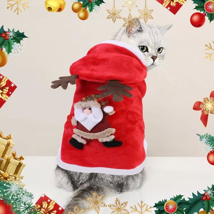 Pull à Capuche KJ893 Cravate Père Noël Santa Nicolas Funny Coton