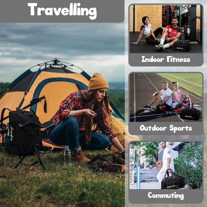 Sac De Sport 45L IEEILULU - Avec Compartiment à Chaussures, Poche Humide, Dos Convertible, Imperméable, Pour Femmes Et Hommes