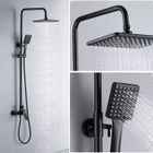 AURALUM MAX Colonne de Douche Noir avec Mitigeur mécanique - Haute Réglable 90-124 cm - Pomme haute 19x29 cm - Salle de bain