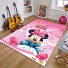 BRAND Tapis de sol de dessin animé pour enfants - NVY-6709 - Mickey - Minnie - Rose - Synthétique - 100x150cm