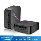 Mini PC Blackview MP100 AMD Ryzen™ 5 7430U 4.3GHz Max 16 Go 512 Go-SSD 2To, Windows 11 Pro, Wifi 6, 4K UHD Display NETFLIX - Gris