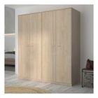 TOUSMESMEUBLES Armoire 4 portes Chêne blond - MAILLE - L181 x l60 x H200 cm