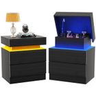 VIVOLILV Table de chevet VIVOLIL - Noir - Moderne - 2 tiroirs - 45x35x52cm - Poids 18,24kg/un