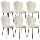 Chaise de Salle à Manger en Velours - VIVOLILV - Lot de 6 - Blanc