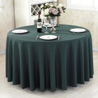 Nappe de Table 220CM-Nappes Rondes Premium-Pour mariage-Banquet-Restaurant-Nappe en Polyester Lavable-Vert Foncé