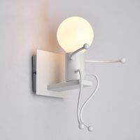 Applique murale - Contemporain - Lampe douille E27 - Blanc - 60W