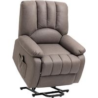 Fauteuil de relaxation électrique - fauteuil releveur inclinable - repose-pied ajustable - microfibre polyester gris