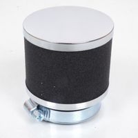 Filtre à  air de forme cylindrique de coloris chrome et noir diamètre 52mm