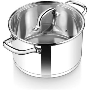 Marmite de 5 6 l en acier inoxydable avec couvercle transparent visible marmite à induction de 24 cm pour soupe fond 6L FAITOUT - Maison Marmite de 5 6 l en acier inoxydable avec couvercle transparent visible marmite à induction de 24 cm pour soupe fond 6L FAITOUT - Maison