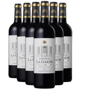 VIN ROUGE Château La Garde Rouge 2014 - Lot de 6x75cl - Vin Rouge de Bordeaux - Appellation AOC Pessac-Léognan - Cépages Cabernet Sauvignon,